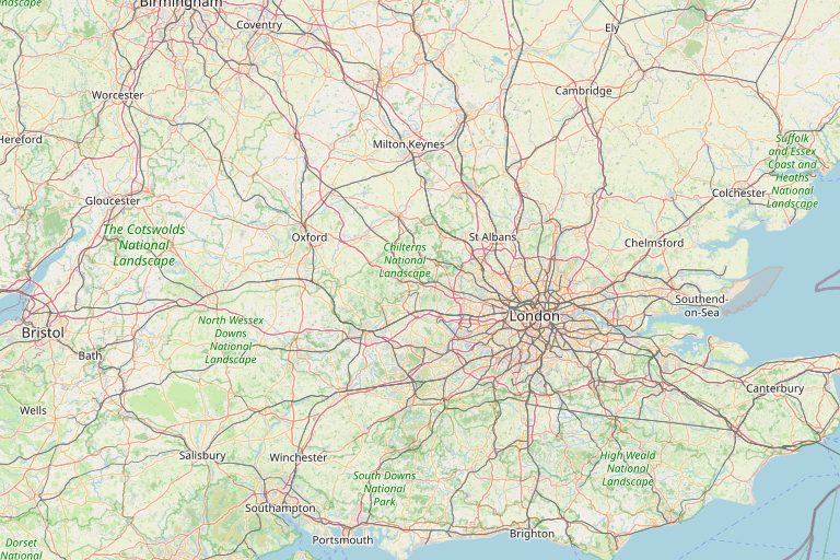 Map of South East showing the towns we cover