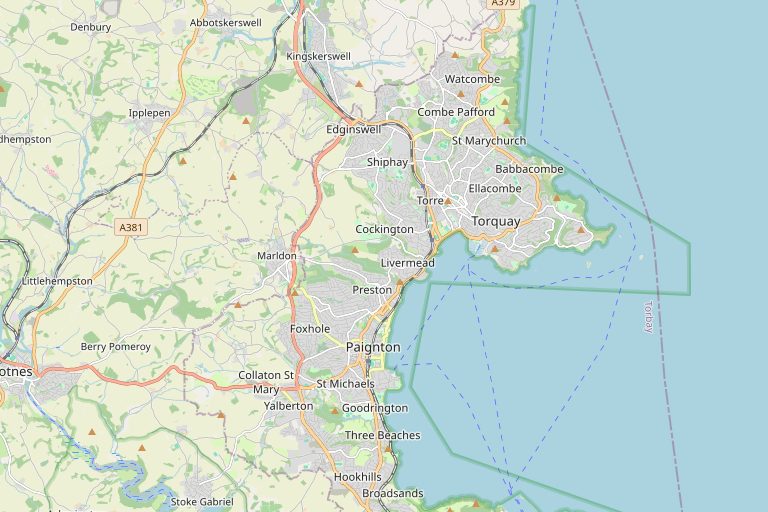 Map of Torquay and the surrounding area
